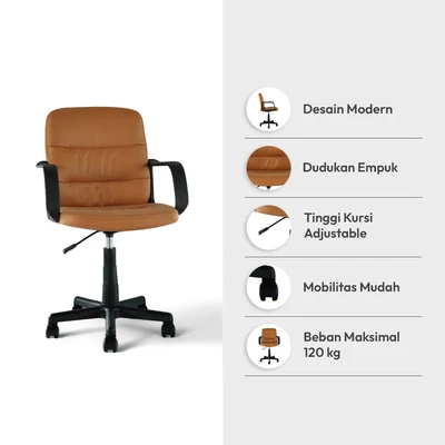 Gambar Informa Oscar Kursi Kantor Sandaran Rendah - Cokelat