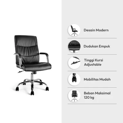 Gambar Informa Onyx Kursi Kantor Sandaran Rendah - Hitam