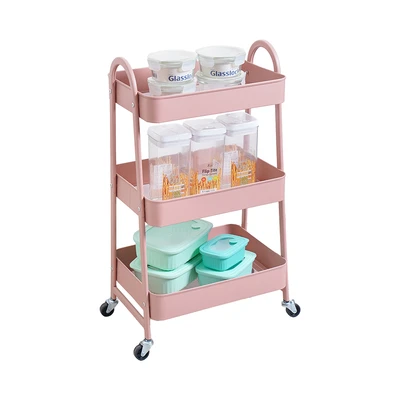 Gambar Informa Walter II Rak Troli Dapur 3 Tingkat - Pink