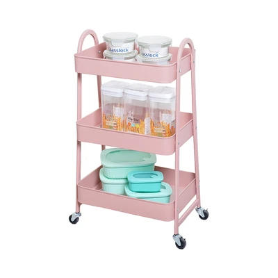 Gambar Informa Walter II Rak Troli Dapur 3 Tingkat - Pink