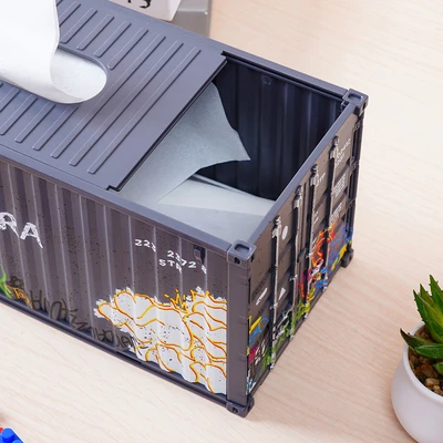Gambar Stora Kotak Tisu Container Design - Abu-Abu