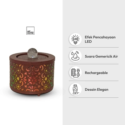 Gambar Forhom Hiasan Meja Air Mancur Art 18 cm - Cokelat