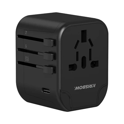 Gambar Krisbow Travel Adaptor USB-A & USB-C