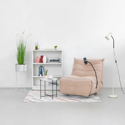 Gambar Cheers Melody Sofa Recliner Rocking Fabric 1 Seater - Cokelat Tan