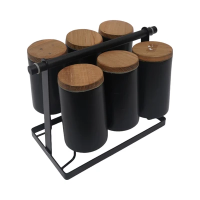 Gambar Seco By Seken Living Cera Set 6 Pcs Gelas Dengan Rak Sknwd - K - Hitam