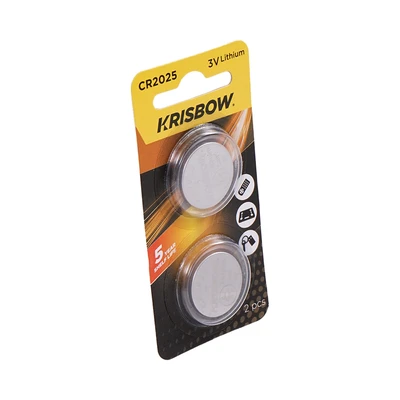 Gambar Krisbow Baterai Kancing Lithium CR2025 Set 2 pcs - Silver