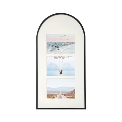 Gambar Forhom Bingkai Foto Kolase Dinding Aluminium 3 Opening Arch - Hitam
