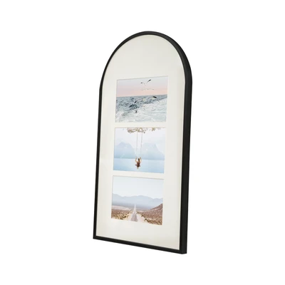 Gambar Forhom Bingkai Foto Kolase Dinding Aluminium 3 Opening Arch - Hitam