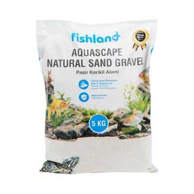 Gambar Fishland Pasir Kerikil Alami Aquarium Broken White 0.6- 5 Kg 0.8 mm