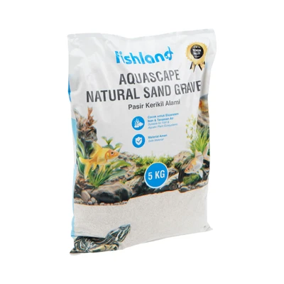 Gambar Fishland Pasir Kerikil Alami Aquarium Broken White 0.6- 5 Kg 0.8 mm