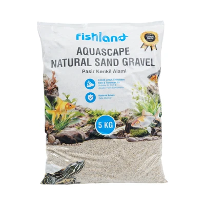 Gambar Fishland Pasir Kerikil Alami Aquarium River 0.6- 5 Kg 0.8 mm