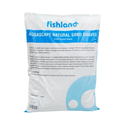 Gambar Fishland Pasir Kerikil Alami Aquarium River 0.6- 5 Kg 0.8 mm