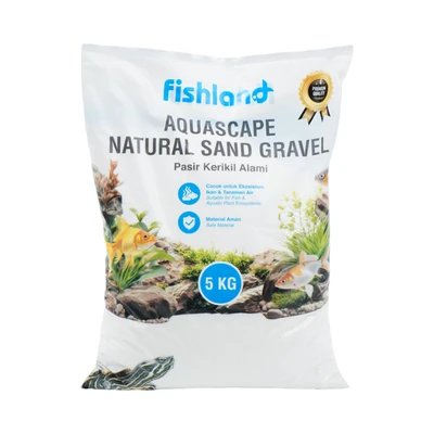Gambar Fishland Pasir Kerikil Alami Aquarium Snow Sand 0.4- 5 Kg 0.6 mm