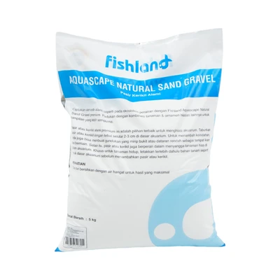 Gambar Fishland Pasir Kerikil Alami Aquarium Snow Sand 0.4- 5 Kg 0.6 mm