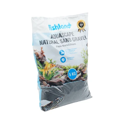 Gambar Fishland Pasir Kerikil Alami Aquarium Black Sand 0.4- 5 Kg 0.6 mm