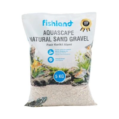Gambar Fishland Pasir Kerikil Alami Aquarium White Beach 2- 5 Kg 4 mm