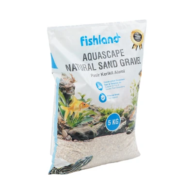 Gambar Fishland Pasir Kerikil Alami Aquarium White Beach 2- 5 Kg 4 mm