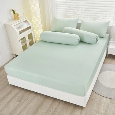 Gambar Informa 120x200 cm Set 3 Pcs Seprai Double Microfiber Polyester Emboss - Hijau Muda