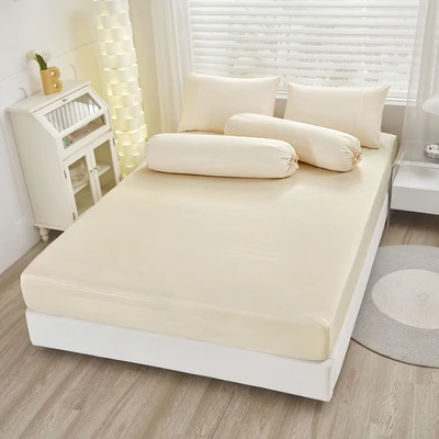 Gambar Informa 120x200 cm Set 3 Pcs Seprai Double Microfiber Polyester Emboss - Krem