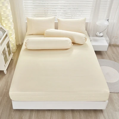 Gambar Informa 120x200 cm Set 3 Pcs Seprai Double Microfiber Polyester Emboss - Krem