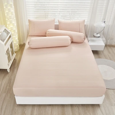 Gambar Informa 120x200 cm Set 3 Pcs Seprai Double Microfiber Polyester Emboss - Peach Muda
