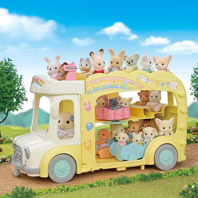 Gambar Sylvanian Families Rainbow Fun Nursery Bus Esfj57440