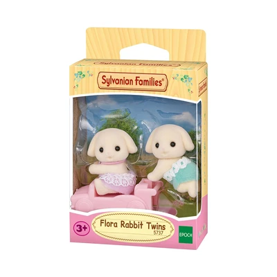 Gambar Sylvanian Families Set Boneka Flora Rabbit Twins 5737 - Krem