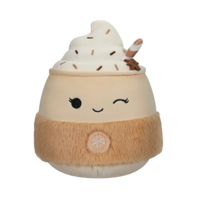 Gambar Squishmallows Boneka Eggnog Dengan Whipped Cream 12.7 Cm - Cokelat