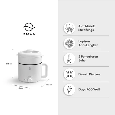 Gambar Kels Haven Panci Multicooker Round 1.2 Liter - Putih