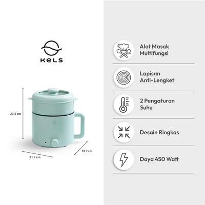 Gambar Kels Haven Panci Multicooker Round 1.2 Liter - Hijau