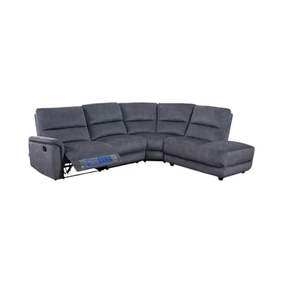 Gambar Cheers Murphy Sofa L Sectional Recliner Fabric Kanan - Abu-Abu