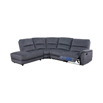 Gambar Cheers Murphy Sofa L Sectional Recliner Fabric Kiri - Abu-Abu
