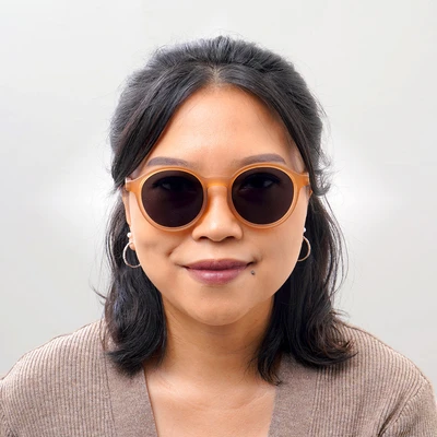 Gambar Olivio & Co Sunnies Kacamata Sunglasses Oval Curve Tr90 - Krem