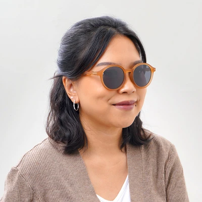Gambar Olivio & Co Sunnies Kacamata Sunglasses Oval Curve Tr90 - Krem