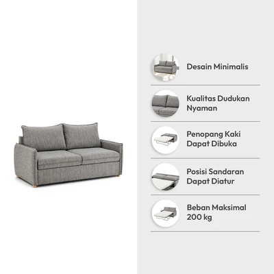 Gambar Informa Marvel Sofa Bed Fabric - Abu-Abu