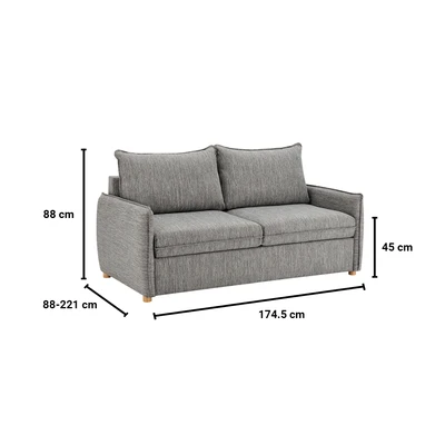Gambar Informa Marvel Sofa Bed Fabric - Abu-Abu