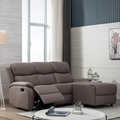 Gambar Informa Owen Sofa Recliner Sudut Fabric Kanan - Cokelat