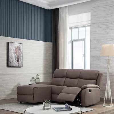 Gambar Informa Owen Sofa Recliner Sudut Fabric Kiri - Cokelat