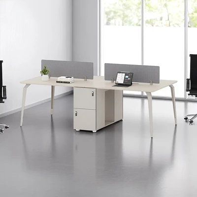 Gambar Informa Maven Meja Kantor 4S Dengan Screen - Abu-Abu/Cokelat Oak