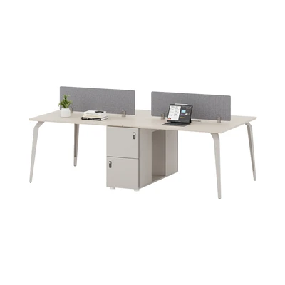 Gambar Informa Maven Meja Kantor 4S Dengan Screen - Abu-Abu/Cokelat Oak