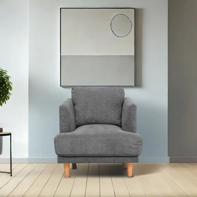 Gambar Selma Zuko Sofa Fabric 1 Seater - Abu-Abu