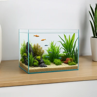 Gambar Fishland Aquarium Nano Right Angle Opc 10 Liter Transparan