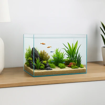 Gambar Fishland Aquarium Nano Right Angle Opc 28 Liter Transparan