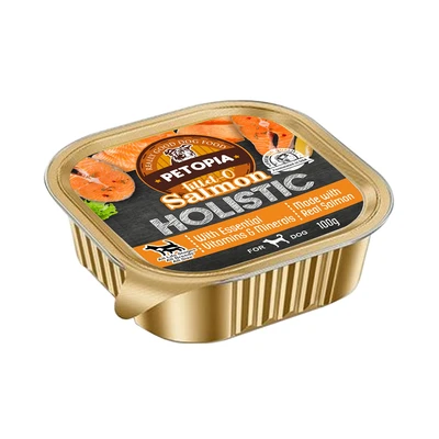 Gambar Petopia Holistic Makanan Anjing Basah All Life Stages All Breeds Salmon 100 gr