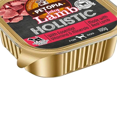 Gambar Petopia Holistic Makanan Anjing Basah All Life Stages All Breeds Juicy Lamb 100 gr