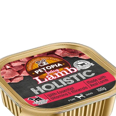 Gambar Petopia Holistic Makanan Anjing Basah All Life Stages All Breeds Juicy Lamb 100 gr