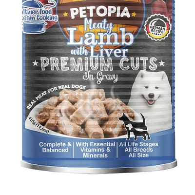 Jual Petopia 415 Gr Premium Cuts Makanan Anjing Basah Meaty Lamb