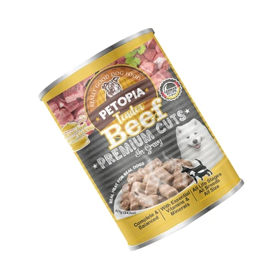 Gambar Petopia Makanan Anjing Basah All Life Stages All Breeds Tender Beef 415 gr
