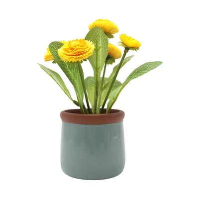 Jual Arthome 17 8 Cm Tanaman Artifisial Chrysanthemum Dengan Pot Kuning ...