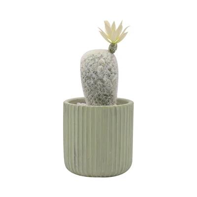 Gambar Arthome Tanaman Artifisial Cactus Dengan Pot 10.2x10.2x21.6 cm - Hijau